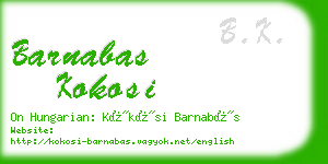 barnabas kokosi business card